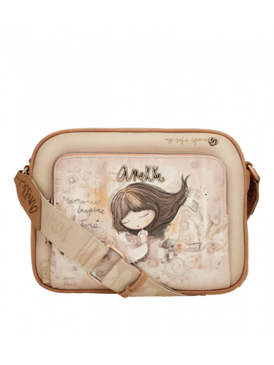 Anekke crossbody kabelka Memories Valeri béžovo-hnědá