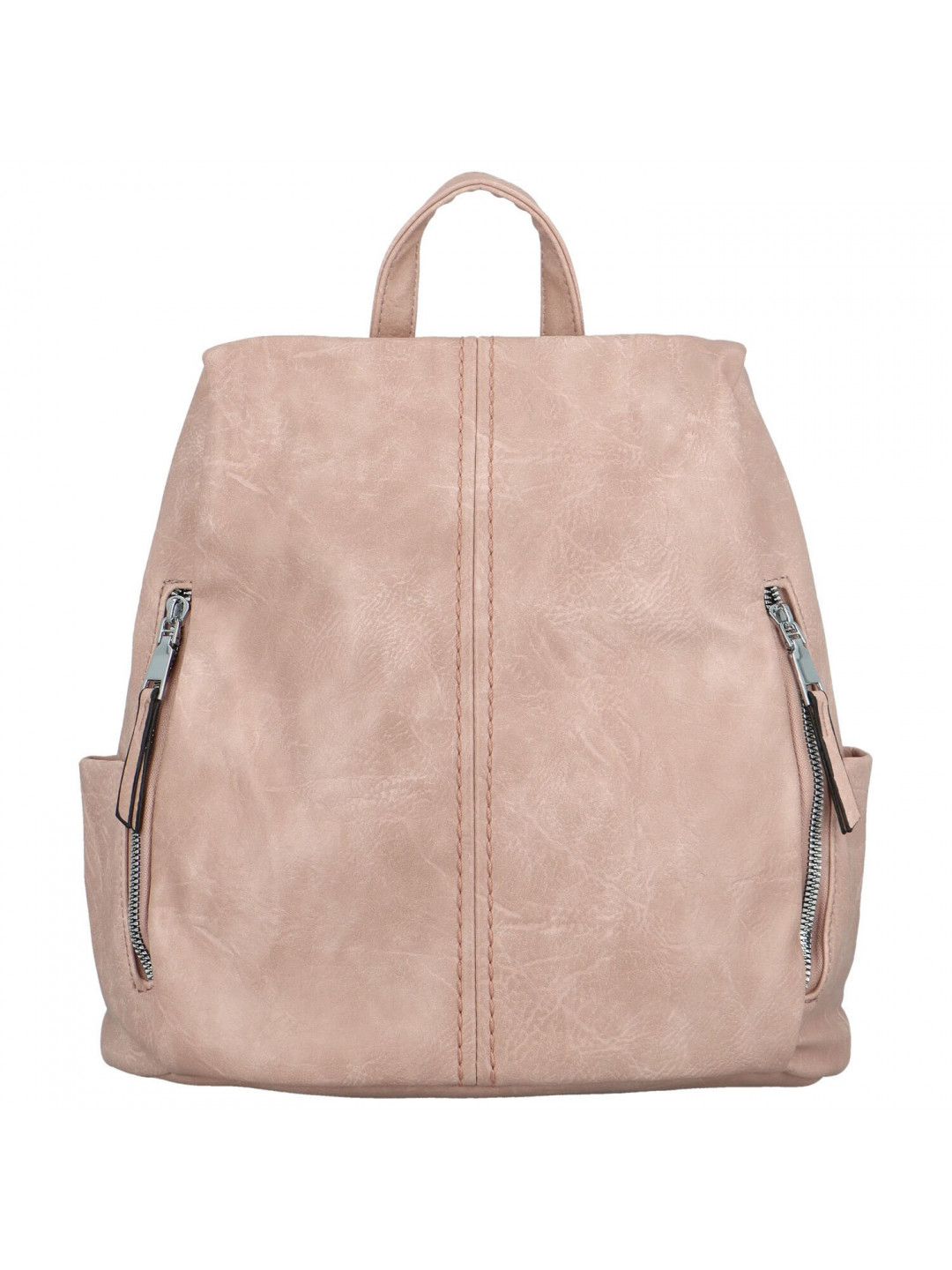 Trendy dámský koženkový kabelko-batoh Tabita růžový