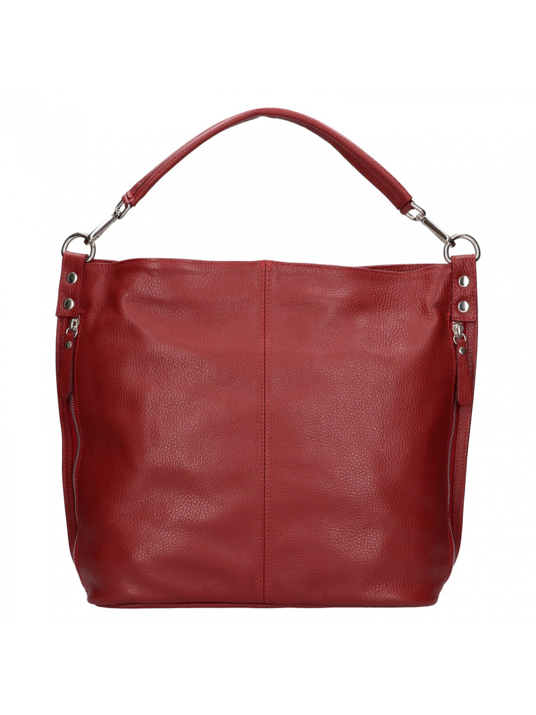 Dámská kožená kabelka Italia Ramma – tmavě červená