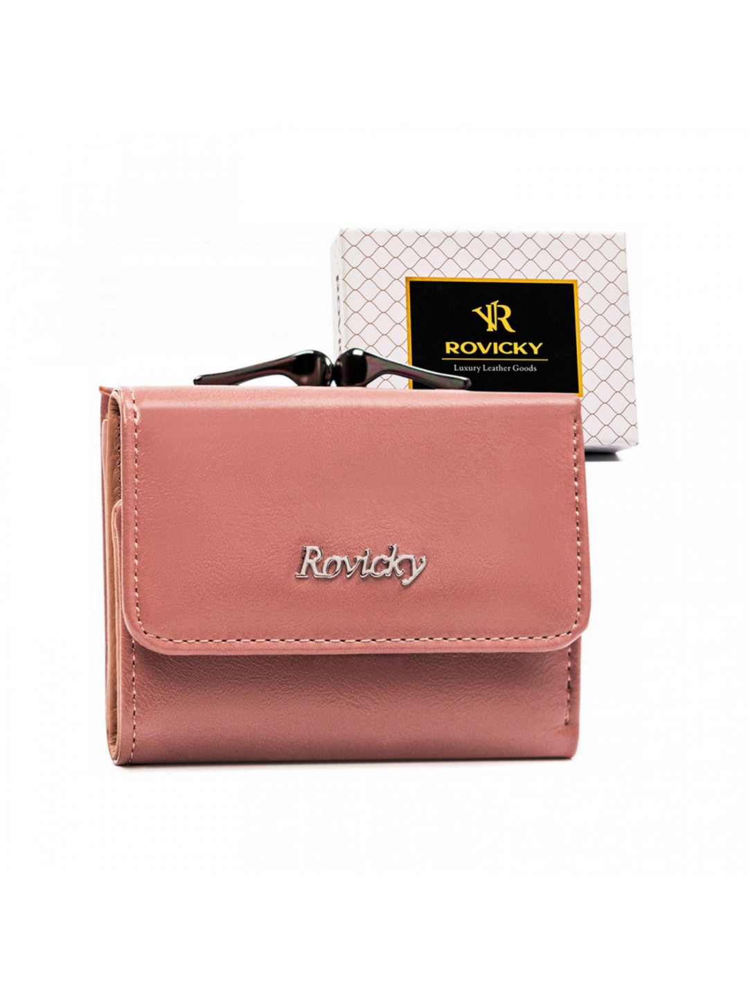 Trendy dámská mini kožená peněženka Haidis růžová
