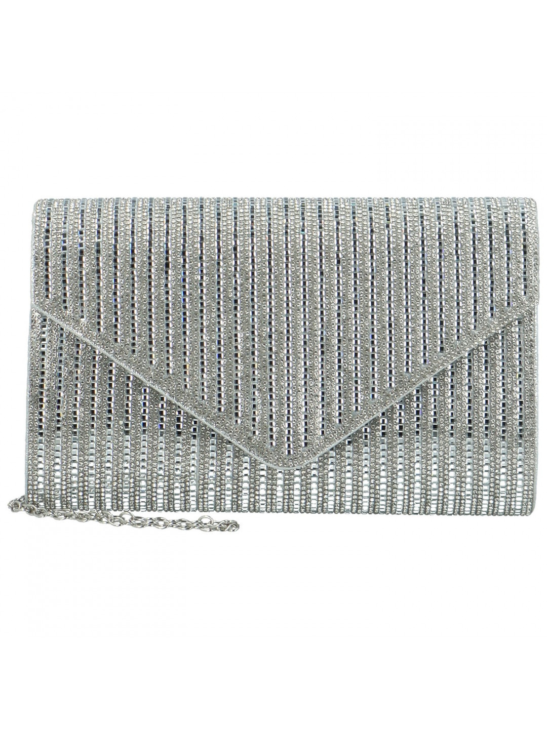 Třpytivá dámská plesová kabelka Moon Mariel stříbrná