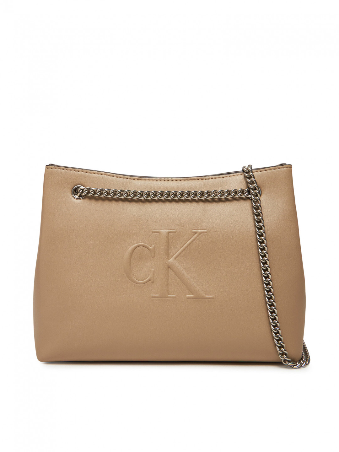 Calvin Klein Jeans Kabelka Sculpted Chain Shoulder Bag LV04K3163G Béžová