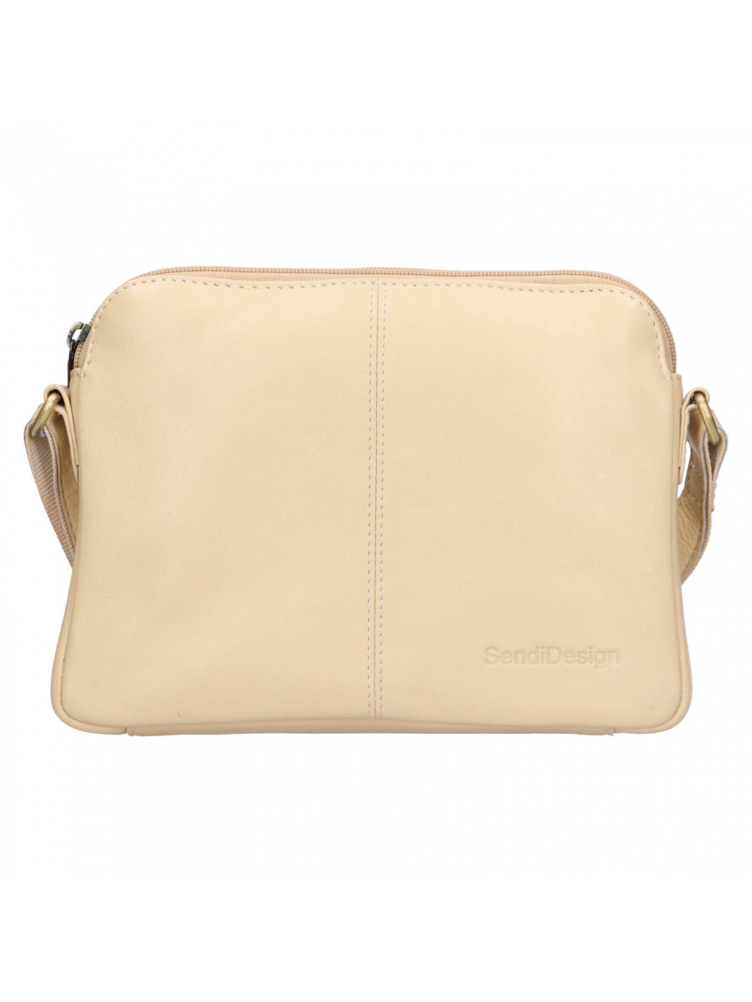 Dámská kožená crossbody kabelka SendiDesign Matilda – béžová