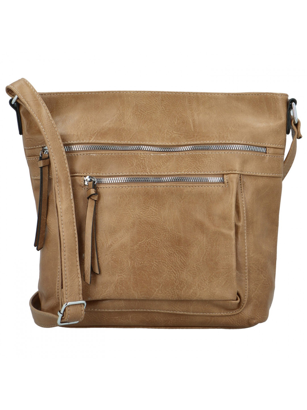 Trendy dámská koženková crossbody kabelka Zeta béžová