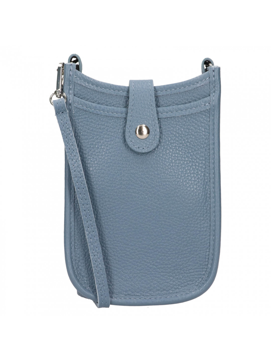 Dámská kožená kabelka na mobil a doklady Italia Simma – modrá