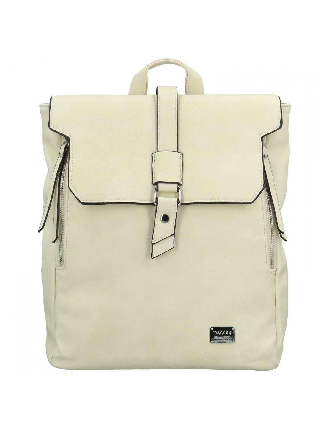 Moderní dámský koženkový kabelko-batoh Kalei krémový