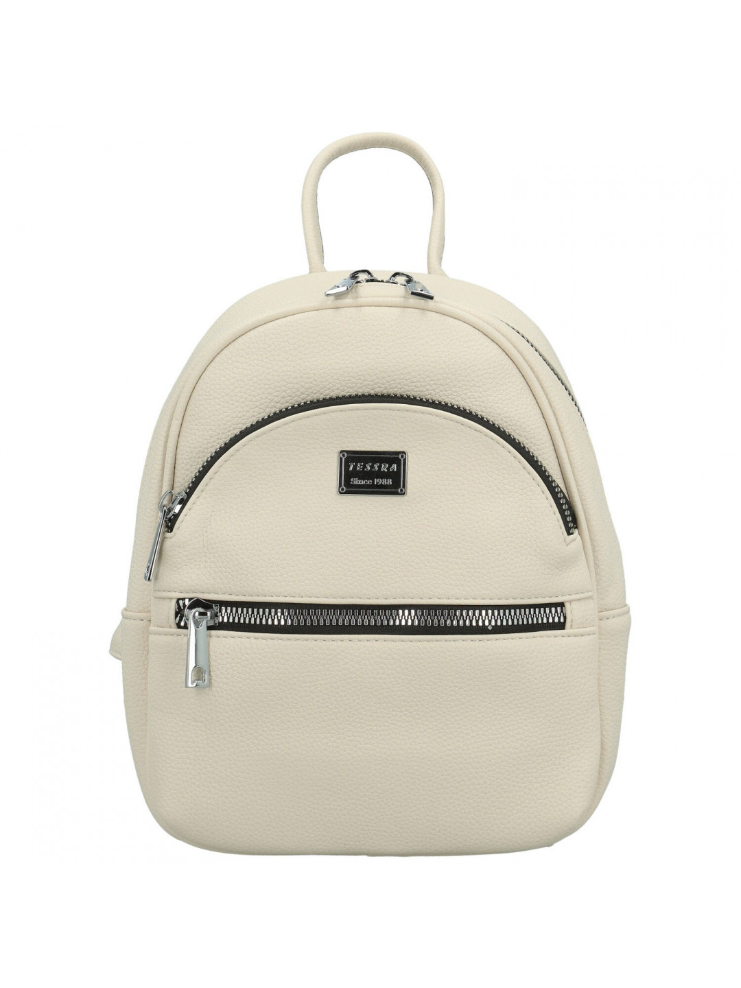 Stylový dámský koženkový batůžek Bokka krémový