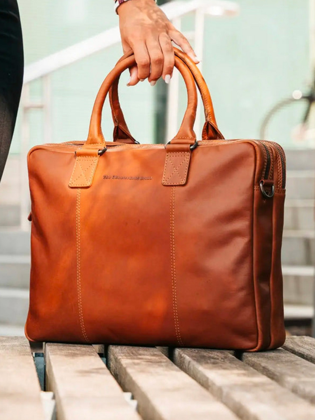 Pánská kožená taška na notebook The Chesterfield Brand Lorenc – koňak