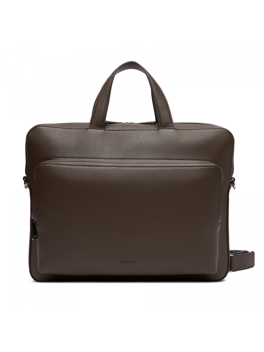 Brašna na notebook Calvin Klein Micro Pebble Slim Briefcase 36 LV04D3012G Hnědá