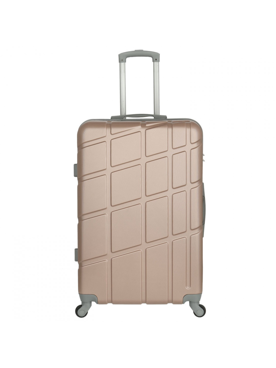 Cestovní plastový kufr Ormi Dakota velikost L růžově-zlatý