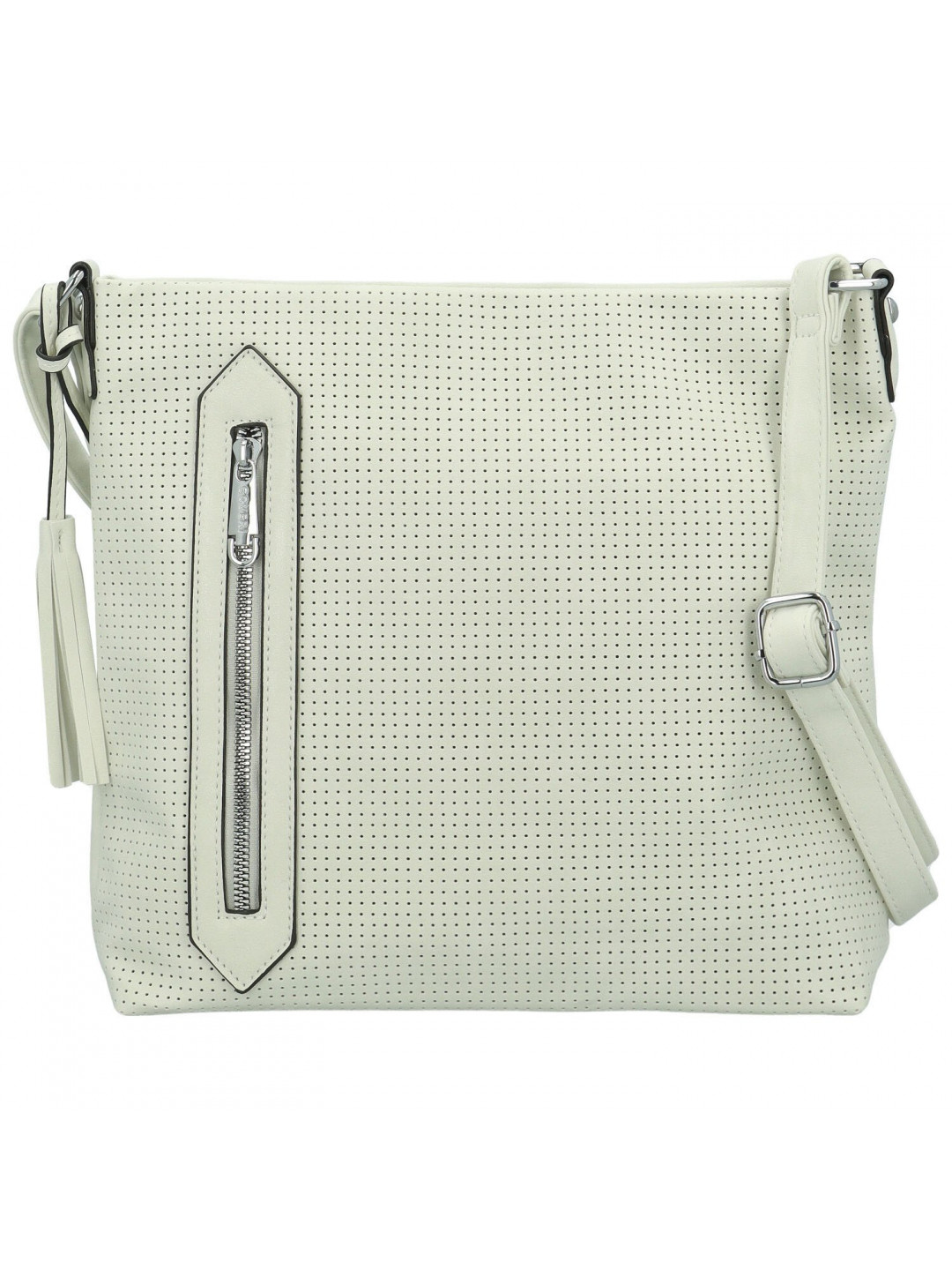 Stylová dámská koženková crossbody kabelka Bessy krémová