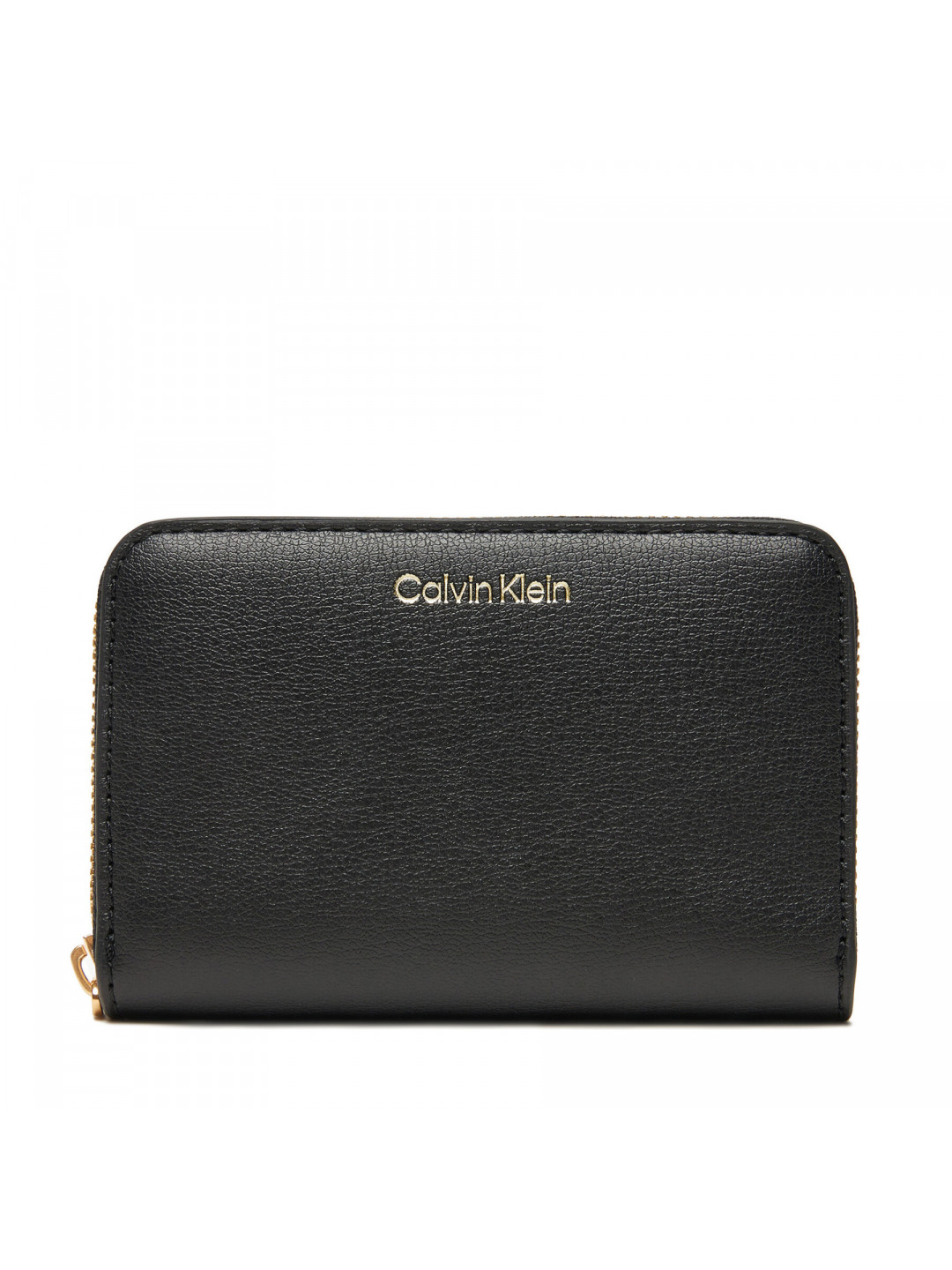Velká dámská peněženka Calvin Klein Foil Logo Medium Zip Around LV04F1091G Černá