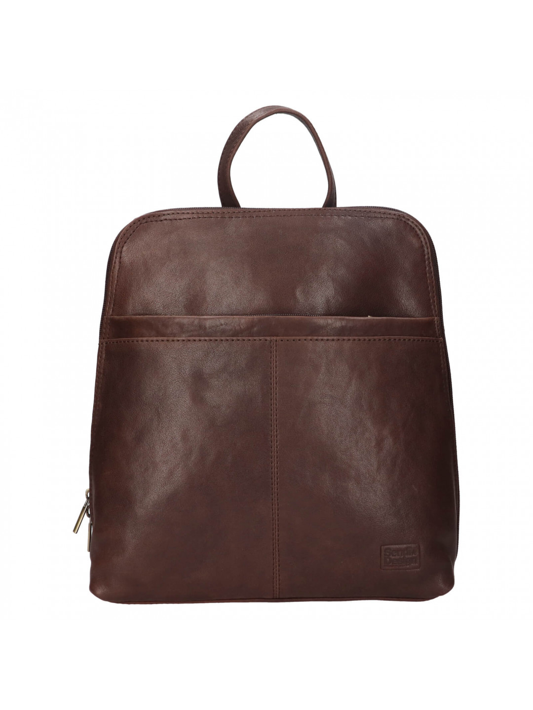 Kožený dámský batoh SendiDesign Valeria – hnědá
