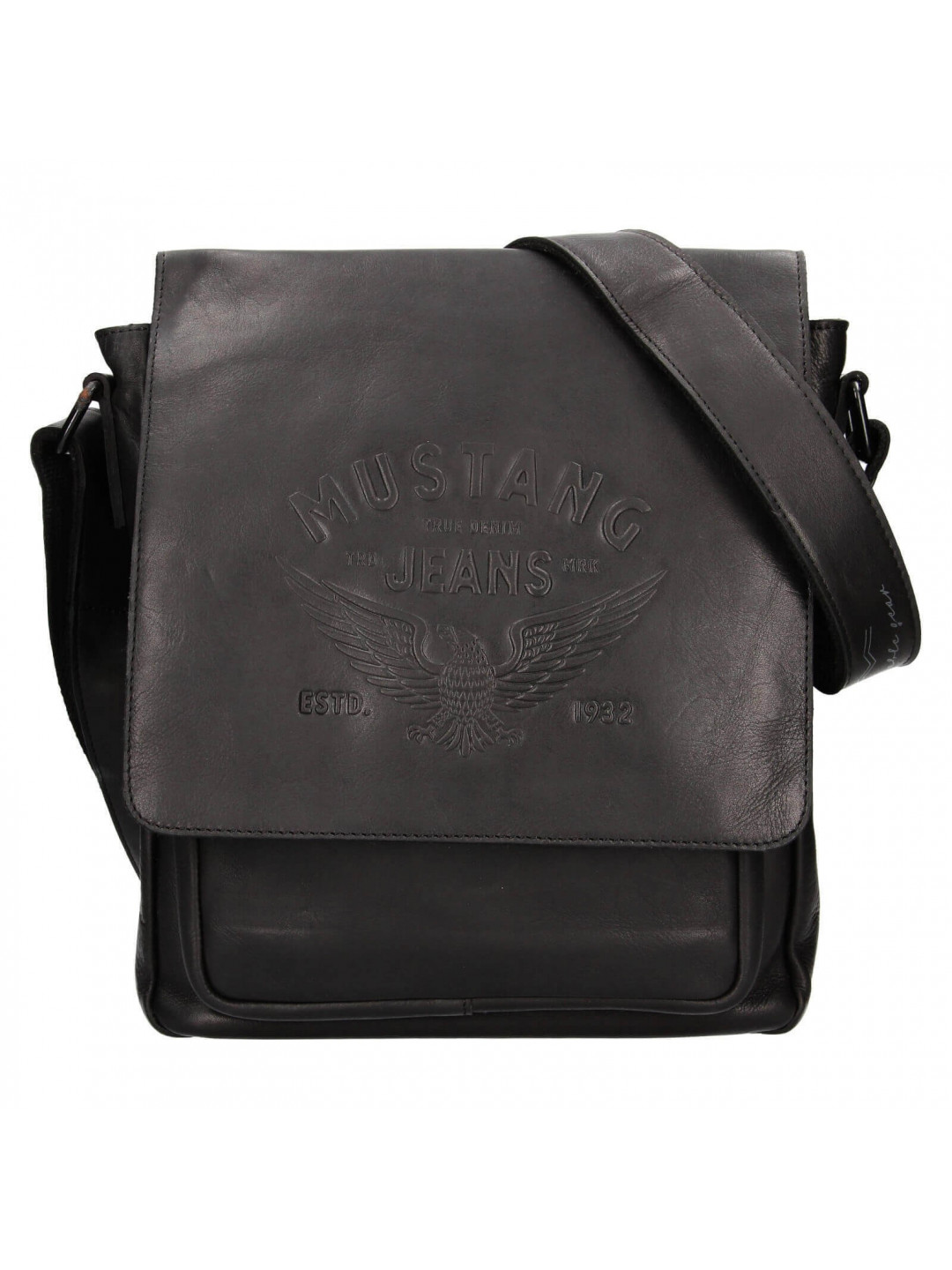 Pánská kožená taška přes rameno Mustang Davids – černá