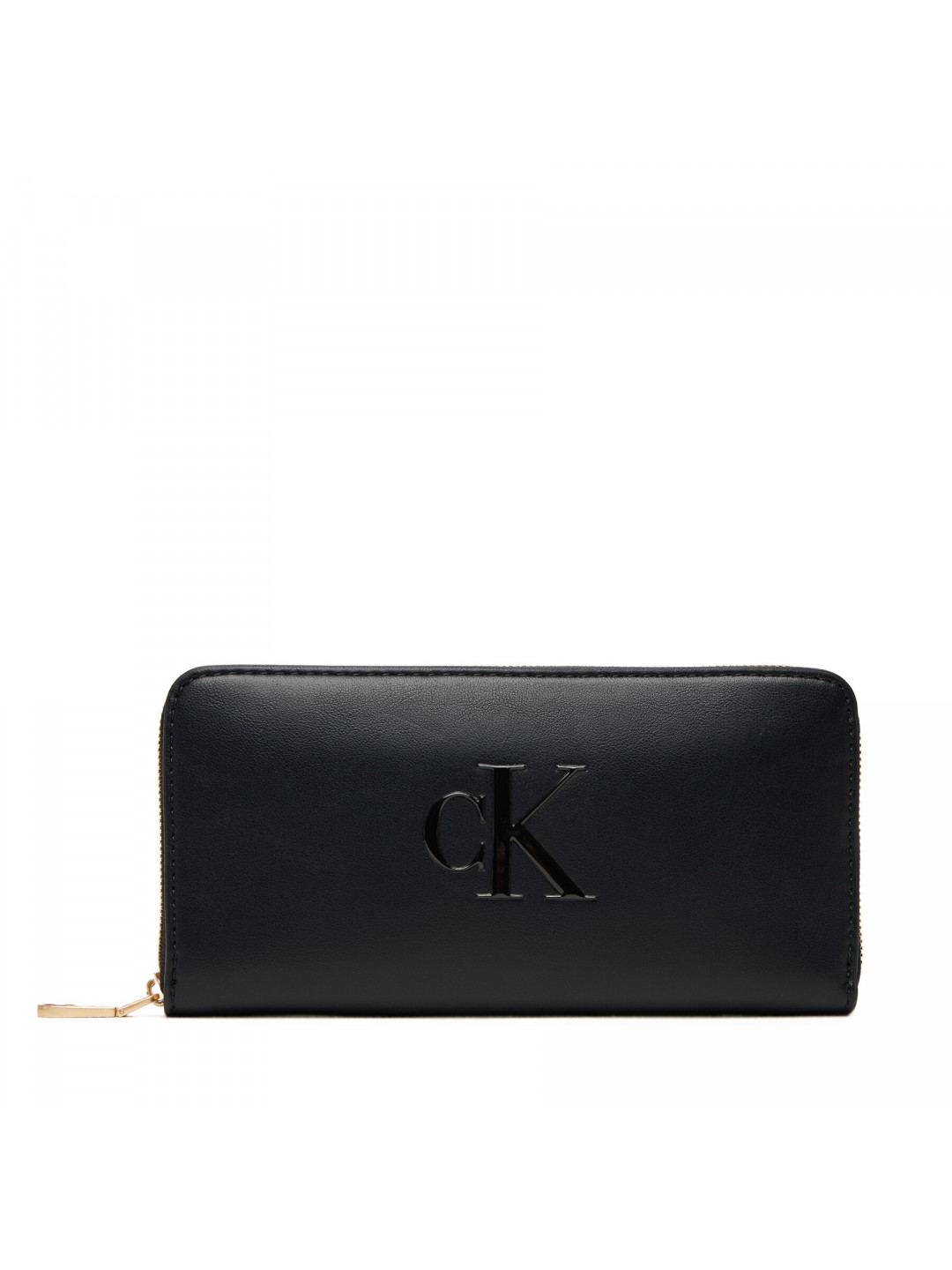Velká dámská peněženka Calvin Klein Bold Ck Long Zip Around LV04F1077G Černá