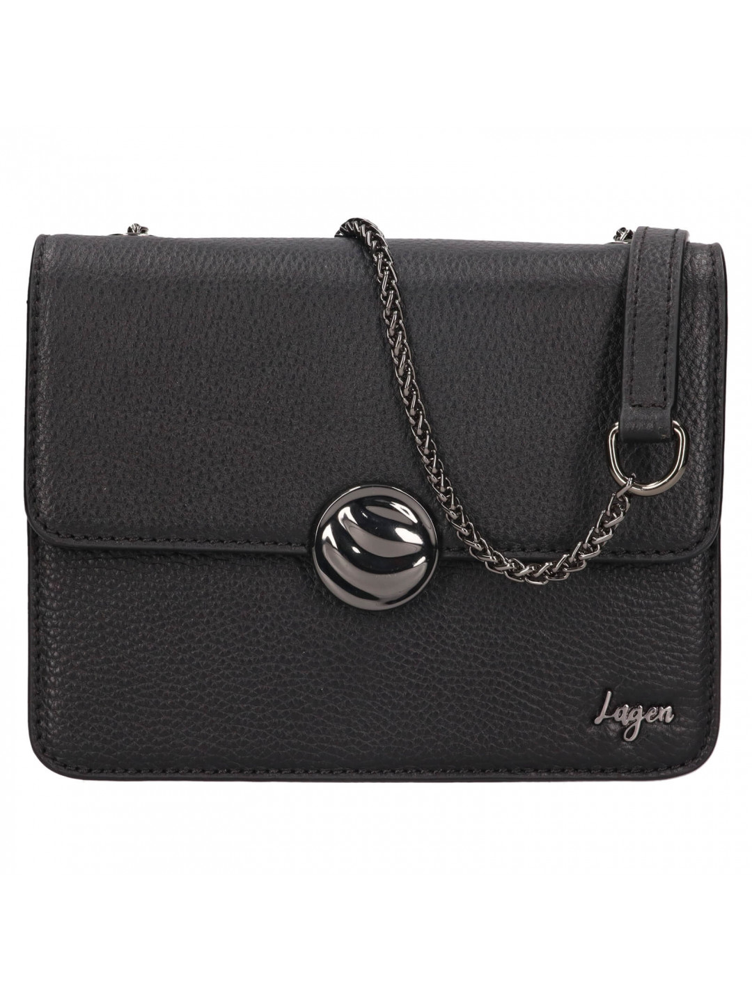 Dámská kožená crossbody kabelka Lagen Pastela – černá