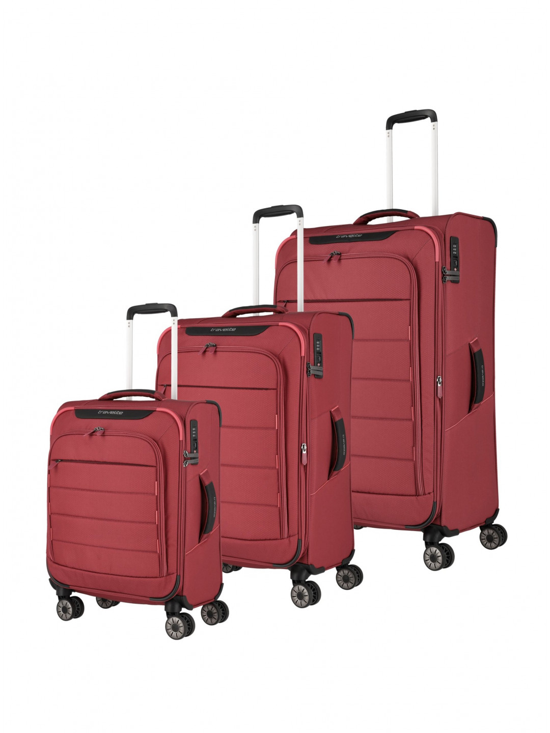 Sada cestovních kufrů Travelite Skaii 4w S M L – červená