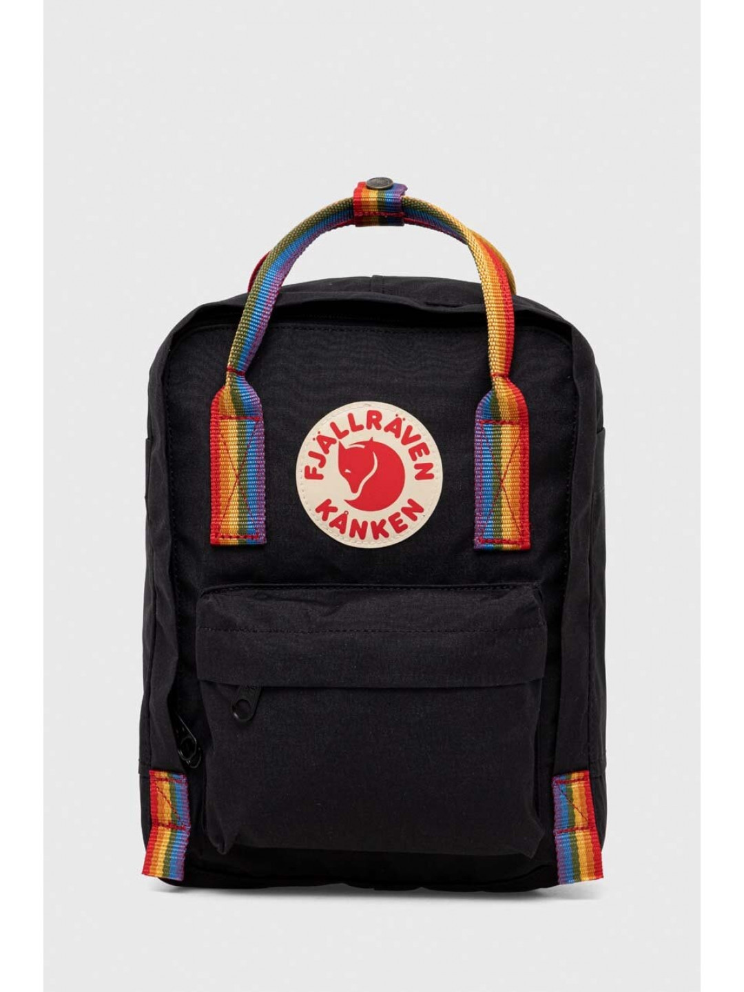 Dětský batoh Fjallraven Kanken Rainbow Mini černá barva malý vzorovaný