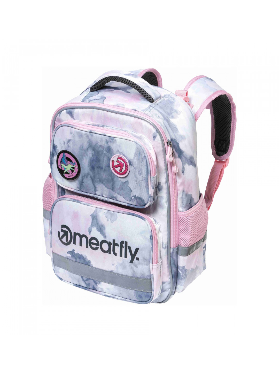 Meatfly školní aktovka Max Clouds Pink Růžová Objem 20 L