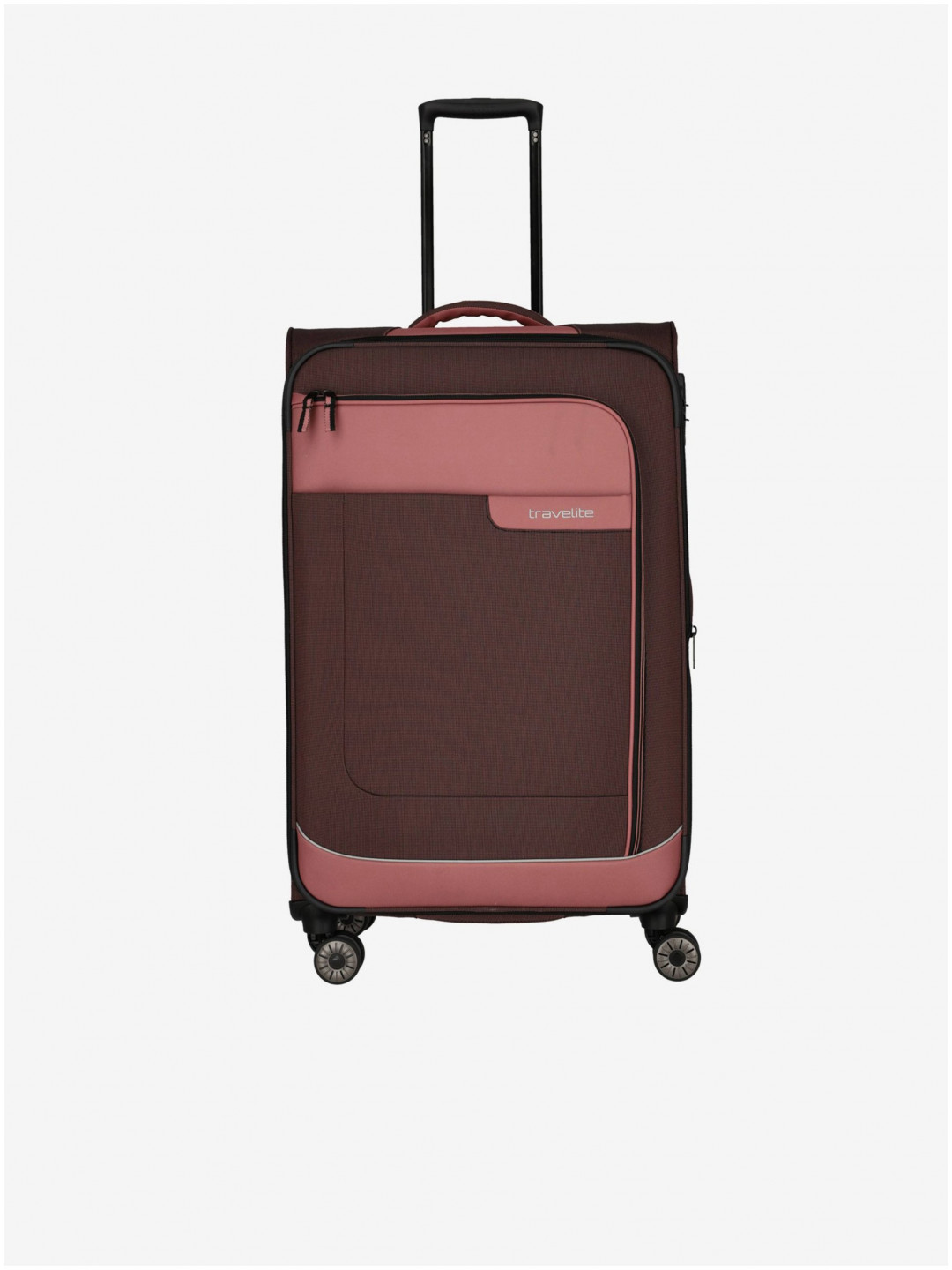 Růžovo-hnědý cestovní kufr Travelite Viia 4w L