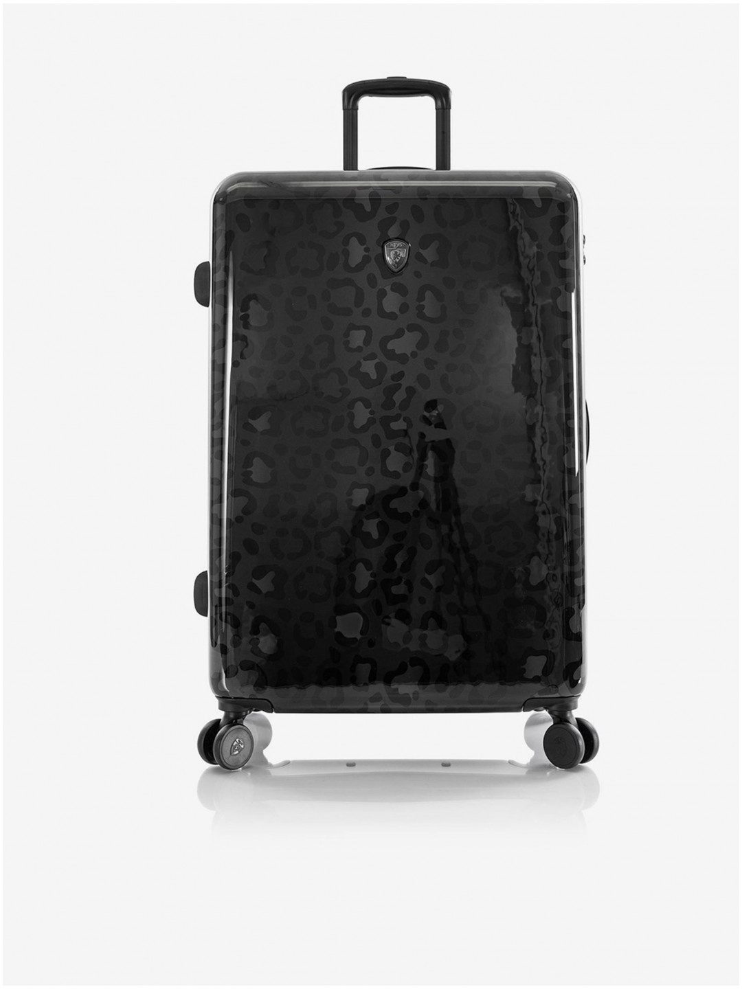 Černý vzorovaný cestovní kufr Heys Black Leopard L