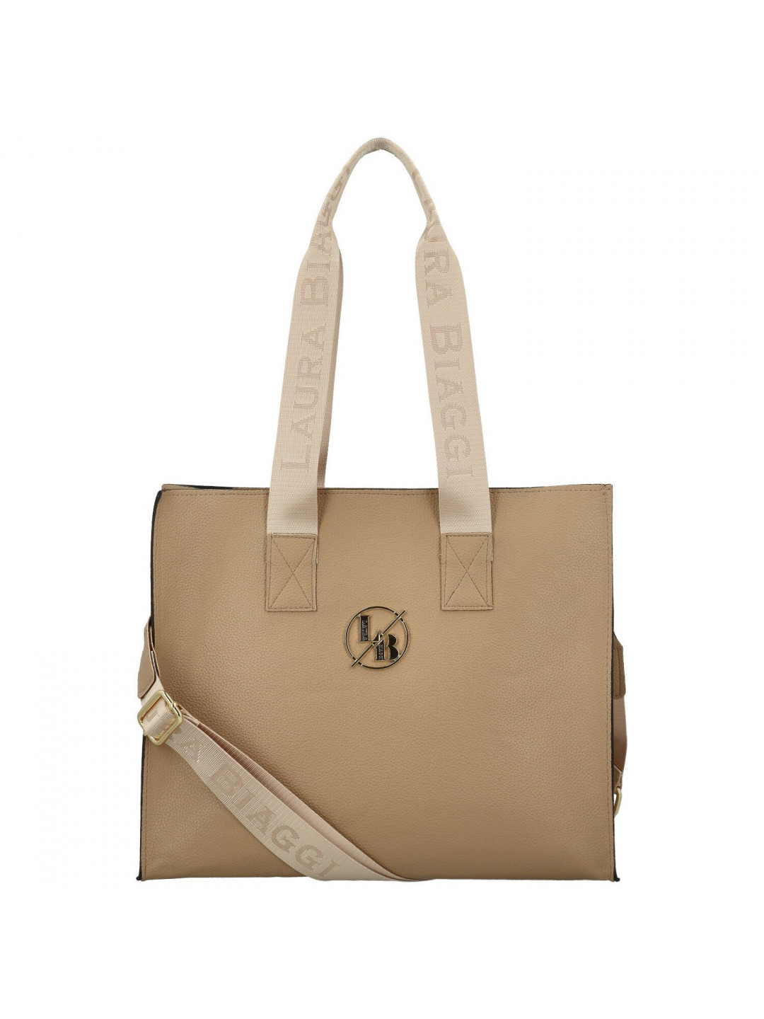 Trendy dámská koženková kabelka LB Elegant star camel