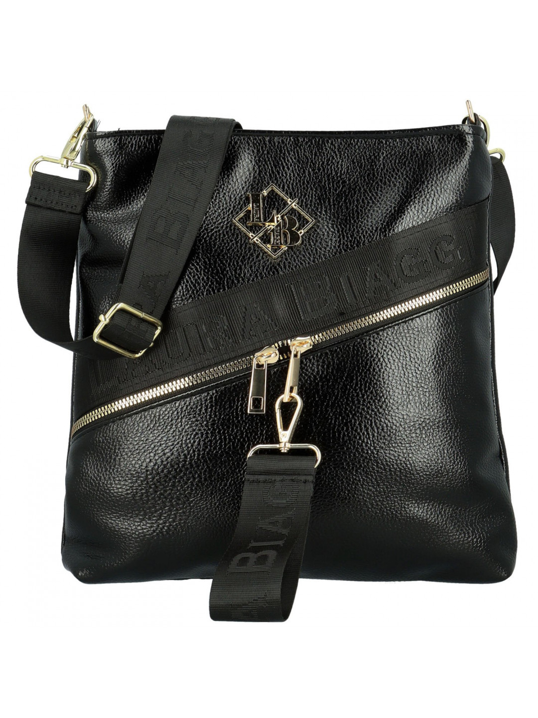 Stylová dámská koženková crossbody kabelka LB Alysia černá