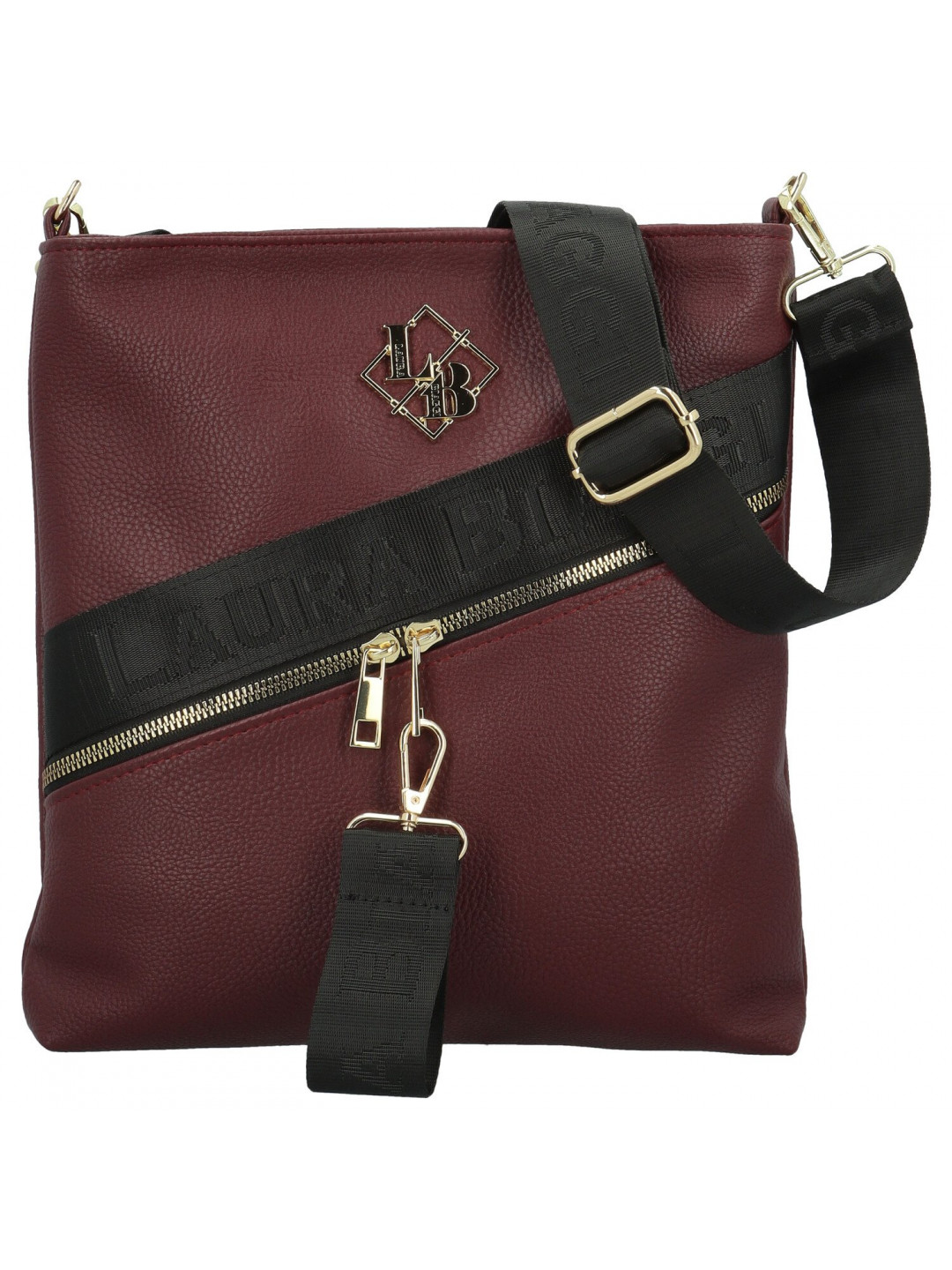 Stylová dámská koženková crossbody kabelka LB Alysia vínová