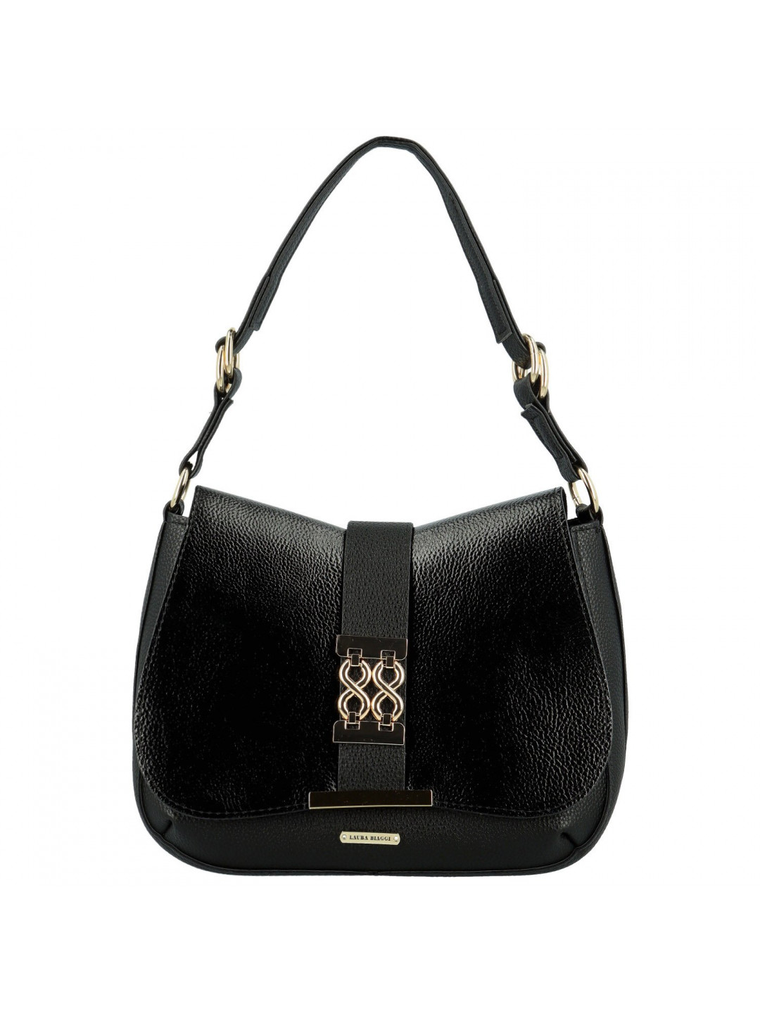 Luxusní dámská koženková kabelka na rameno LB Lavinia černá