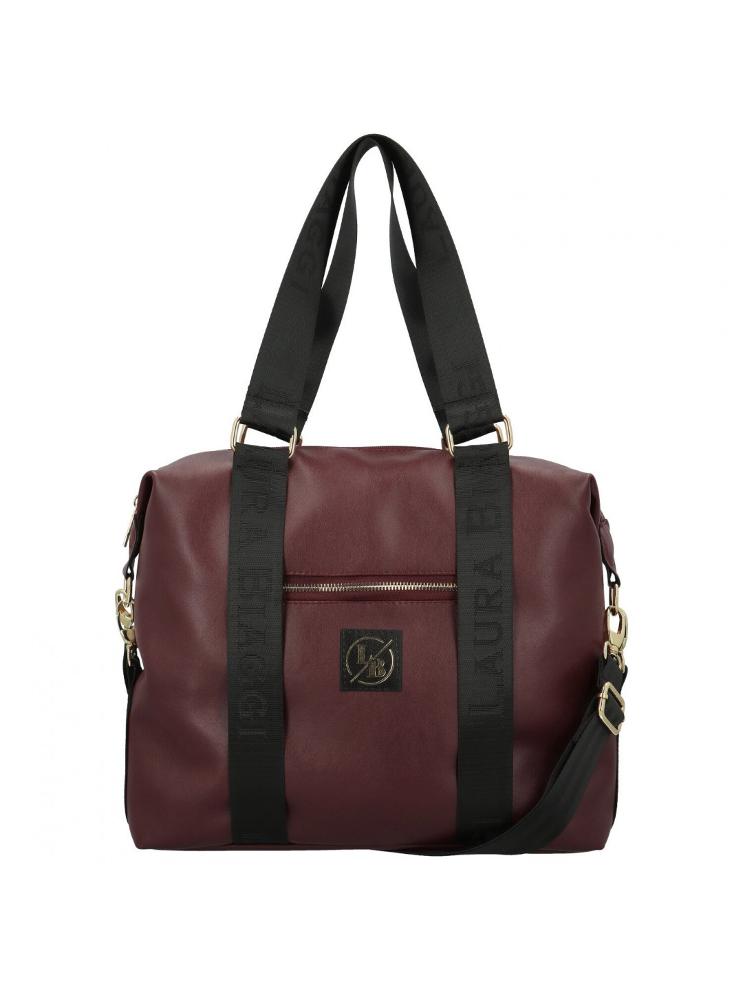 Trendy dámská koženková kabelka na rameno LB Karima vínová