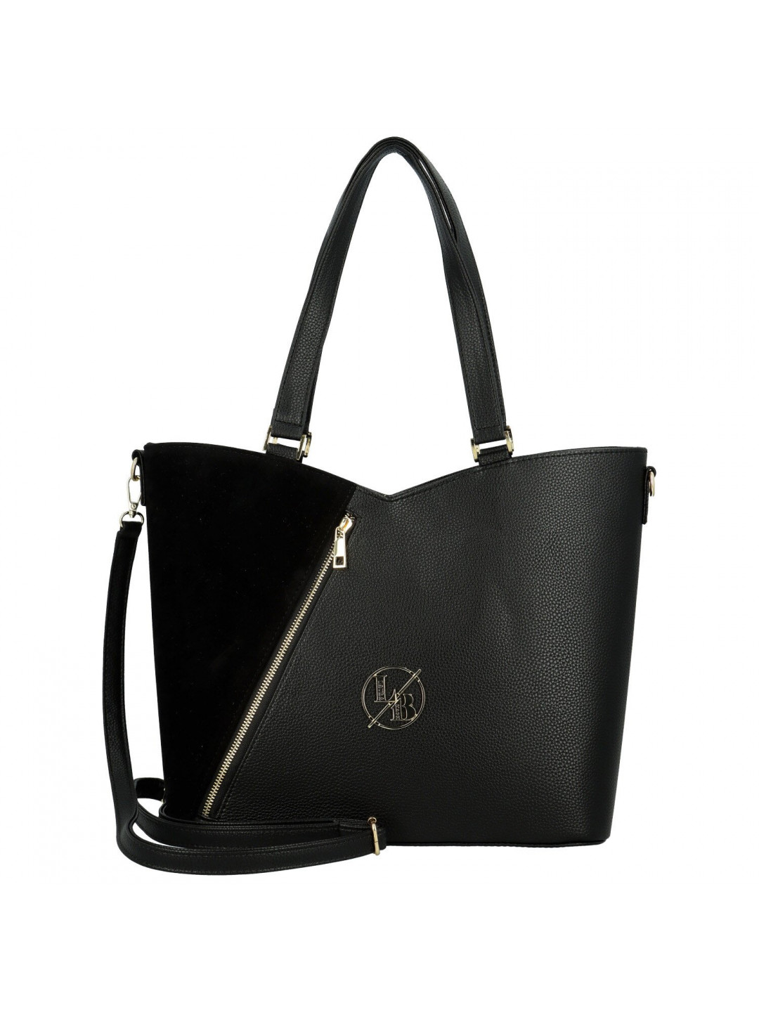 Trendy dámská koženková kabelka LB Fiija černá