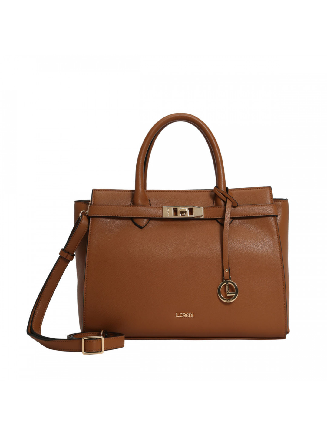 L Credi dámská elegantní kabelka – koňaková – One size