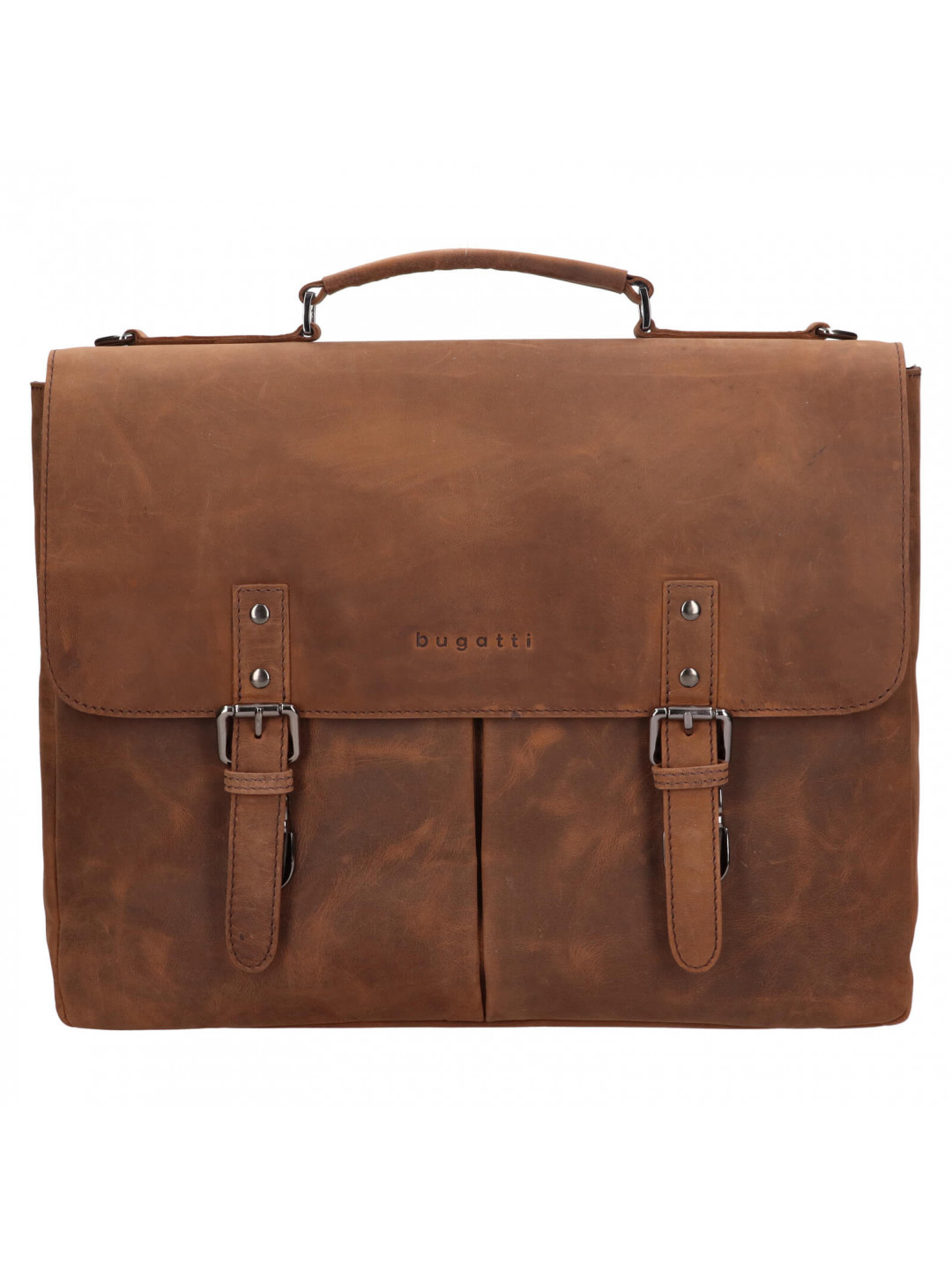 Luxusní pánská kožená aktovka Bugatti Lucan – hnědá