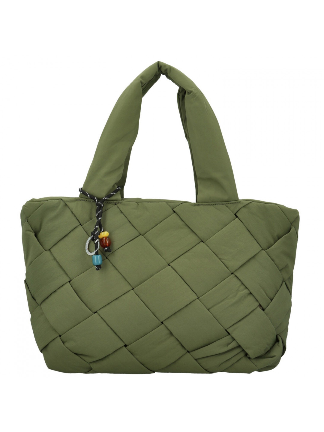 Trendy dámská textilní kabelka na rameno Larysya zelená