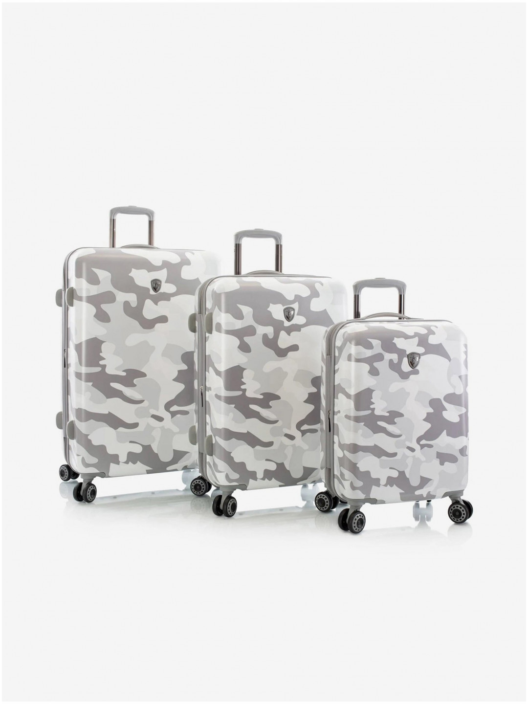 Sada tří bílých cestovních kufrů Heys White Camo S M L