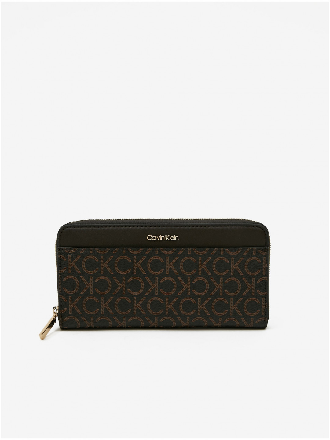 Hnědá dámská vzorovaná peněženka Calvin Klein
