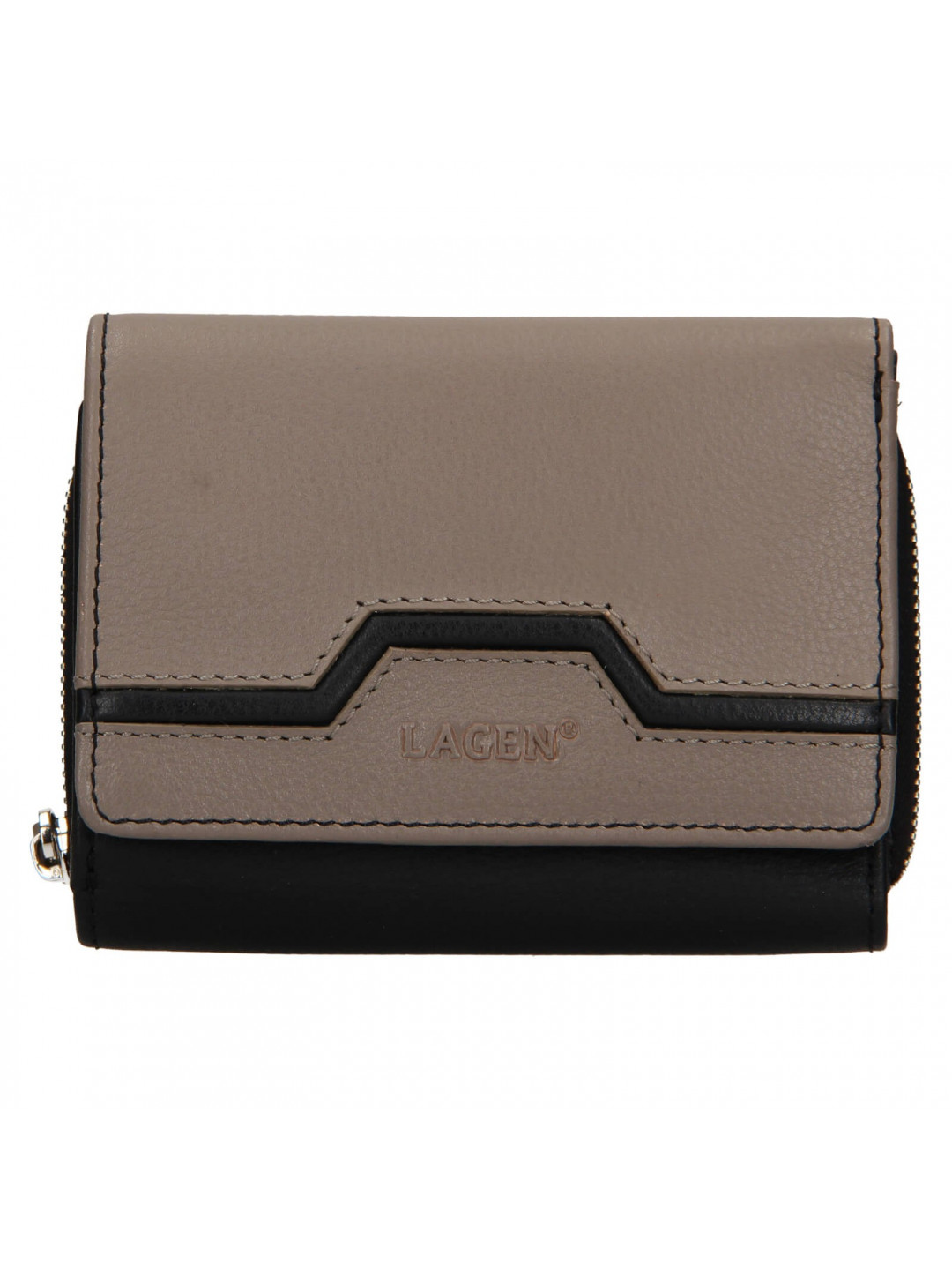 Dámská kožená peněženka Lagen Rajna – béžovo-černá