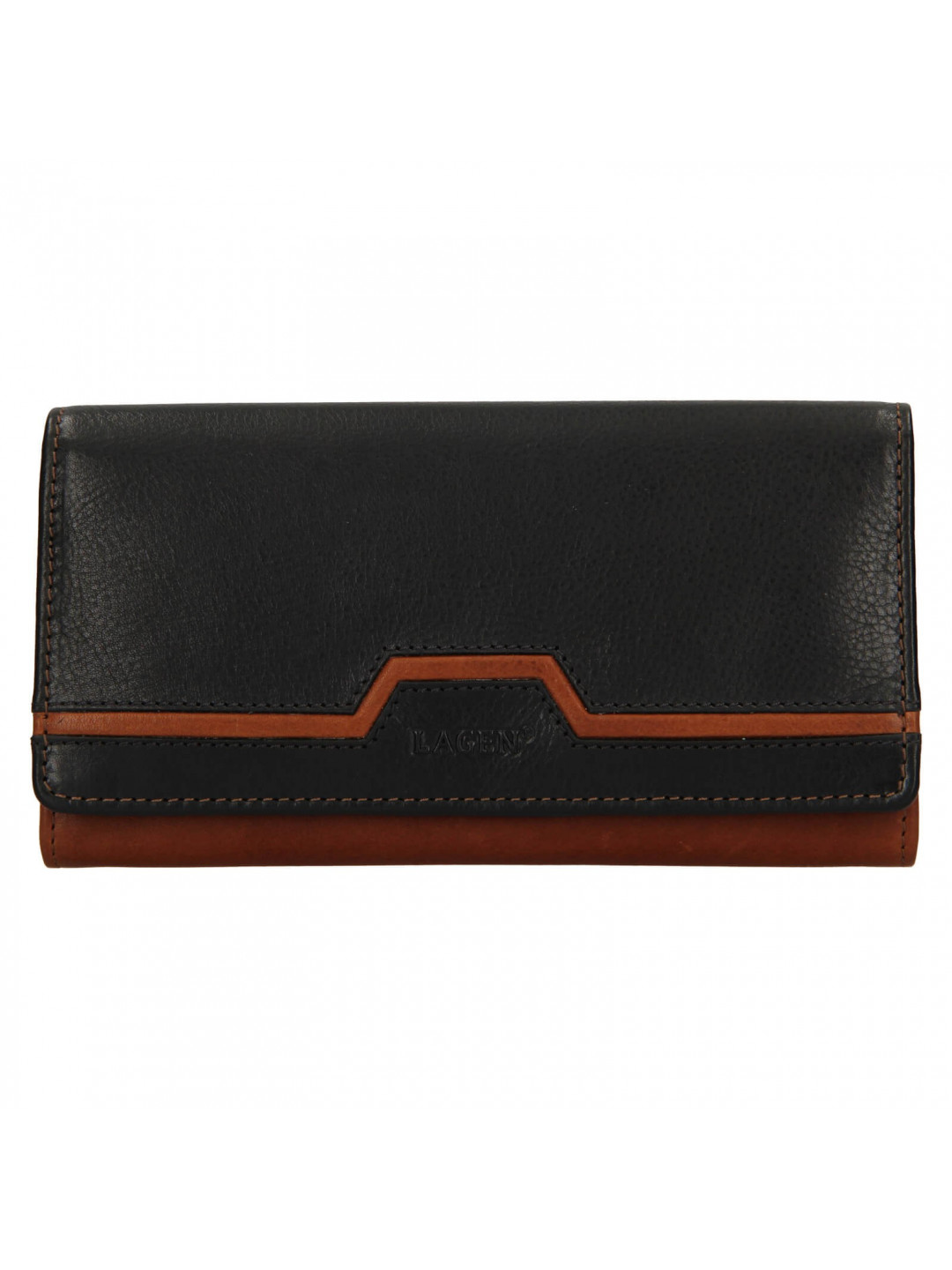 Dámská kožená peněženka Lagen Perry – černo-hnědá