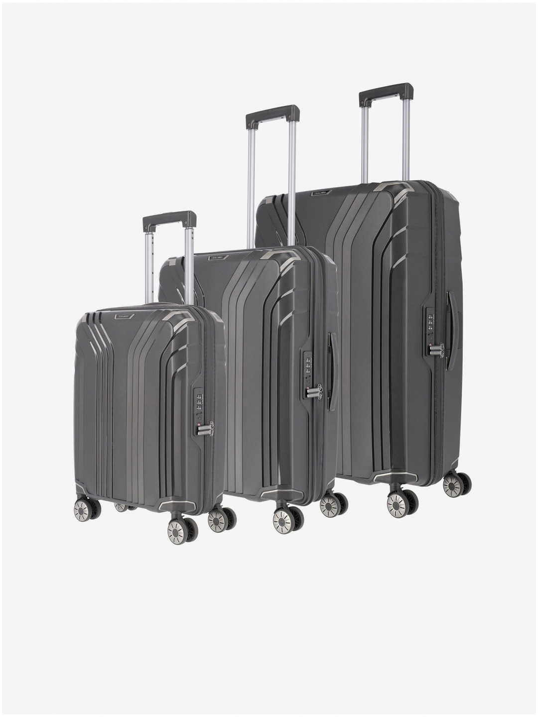 Sada tří cestovních kufrů v černé barvě Travelite Elvaa 4w S M L Black