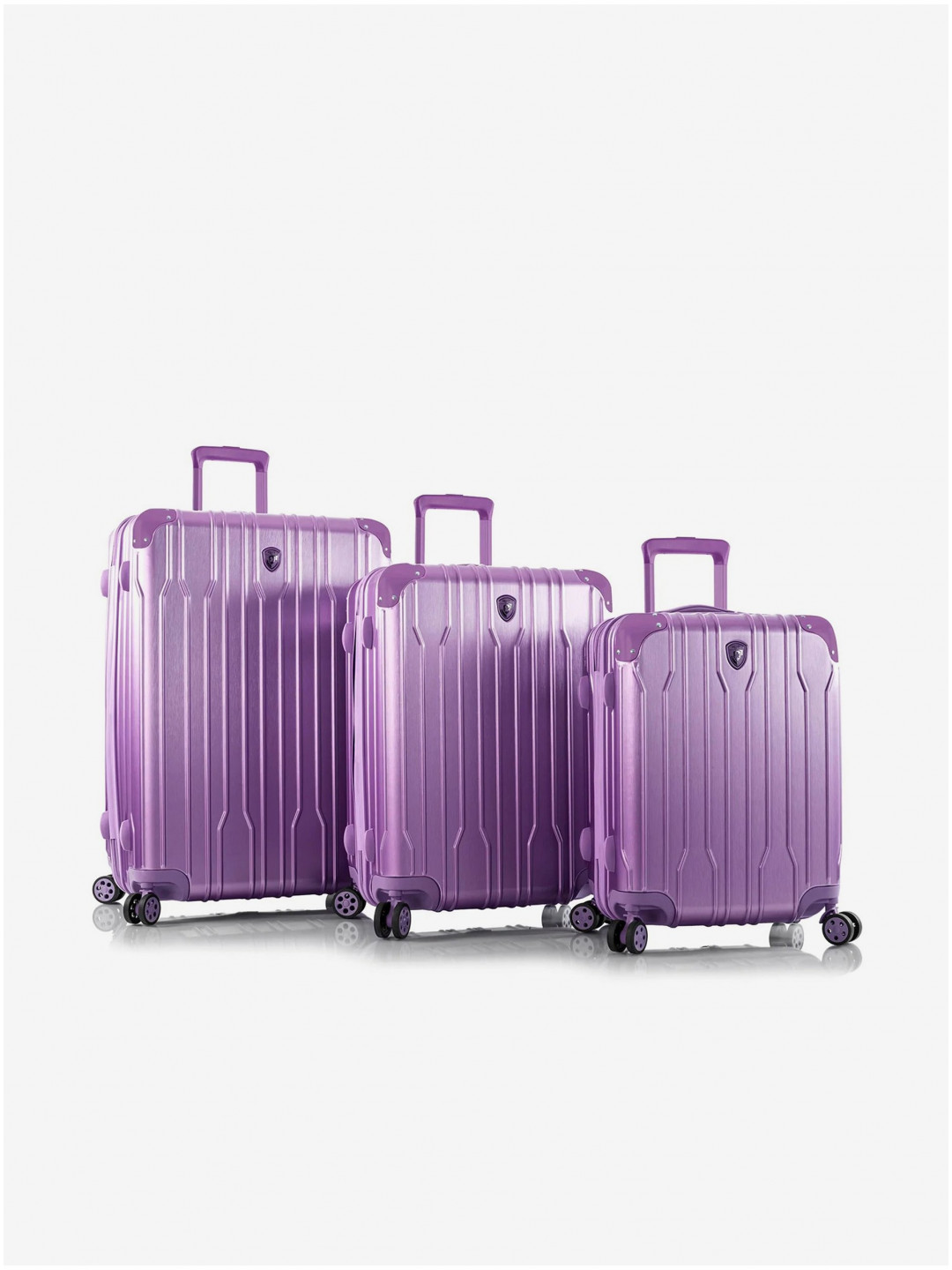 Sada tří cestovních kufrů ve fialové barvě Heys Xtrak S M L