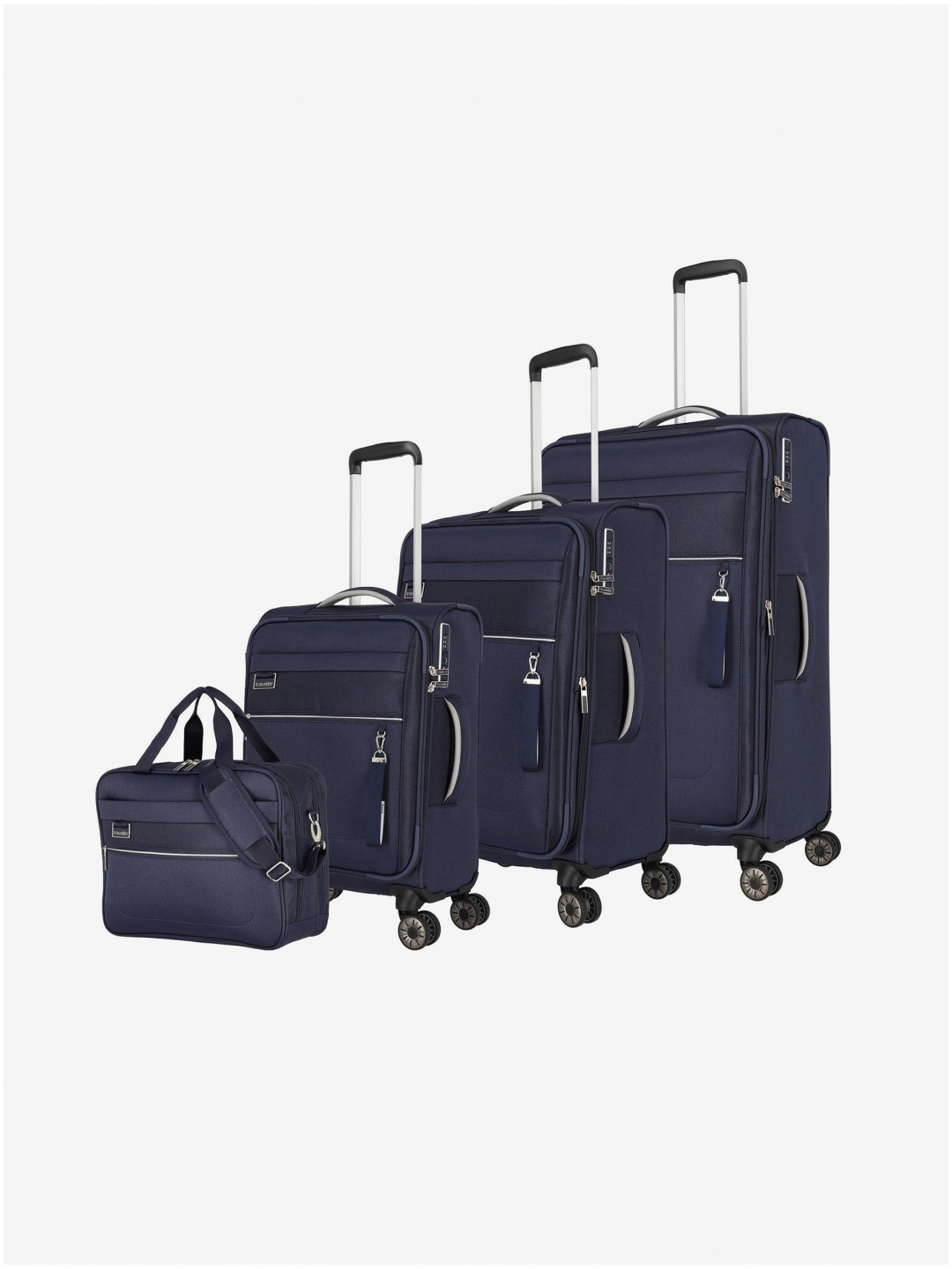 Sada čtyř cestovních kufrů v tmavě modré barvě Travelite Miigo 4w S M L BB