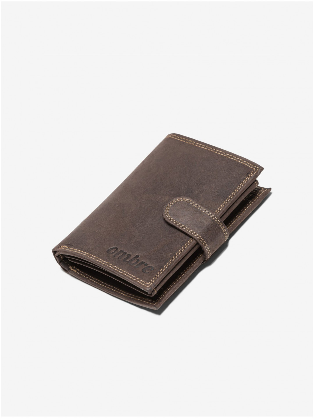 Hnědá pánská kožená peněženka Ombre Clothing A091