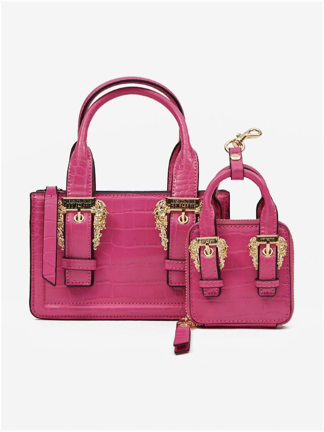 Tmavě růžová dámská kabelka s pouzdrem Versace Jeans Couture