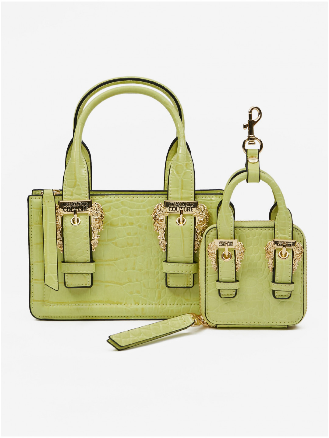Světle zelená dámská kabelka s pouzdrem Versace Jeans Couture