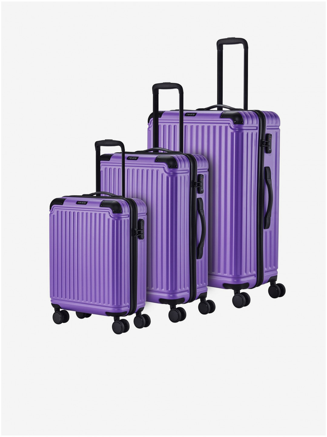 Sada tří cestovních kufrů ve fialové barvě Travelite Cruise 4w S M L