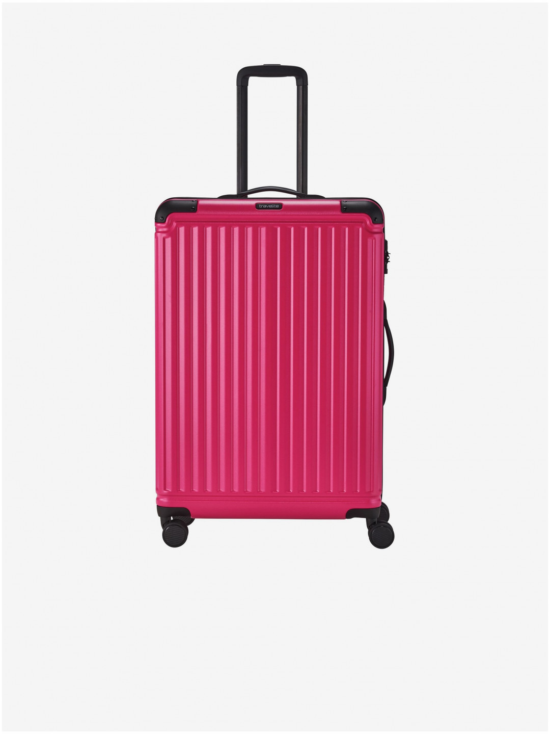 Růžový cestovní kufr Travelite Cruise 4w L