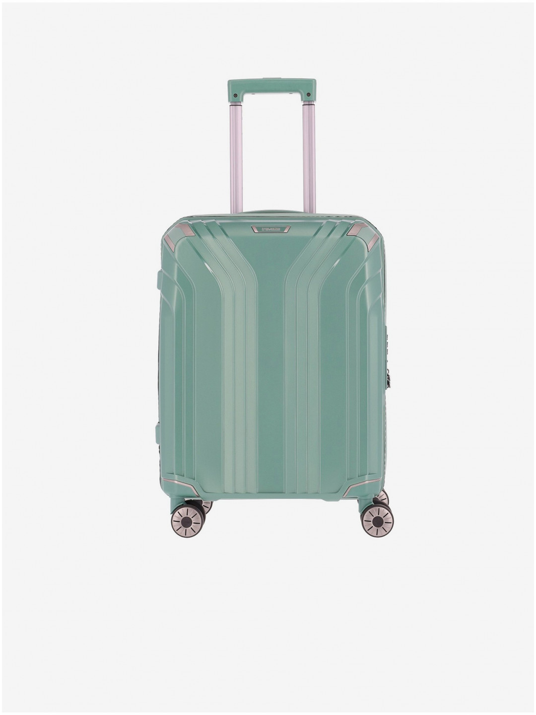 Světle zelený cestovní kufr Travelite Elvaa 4w S