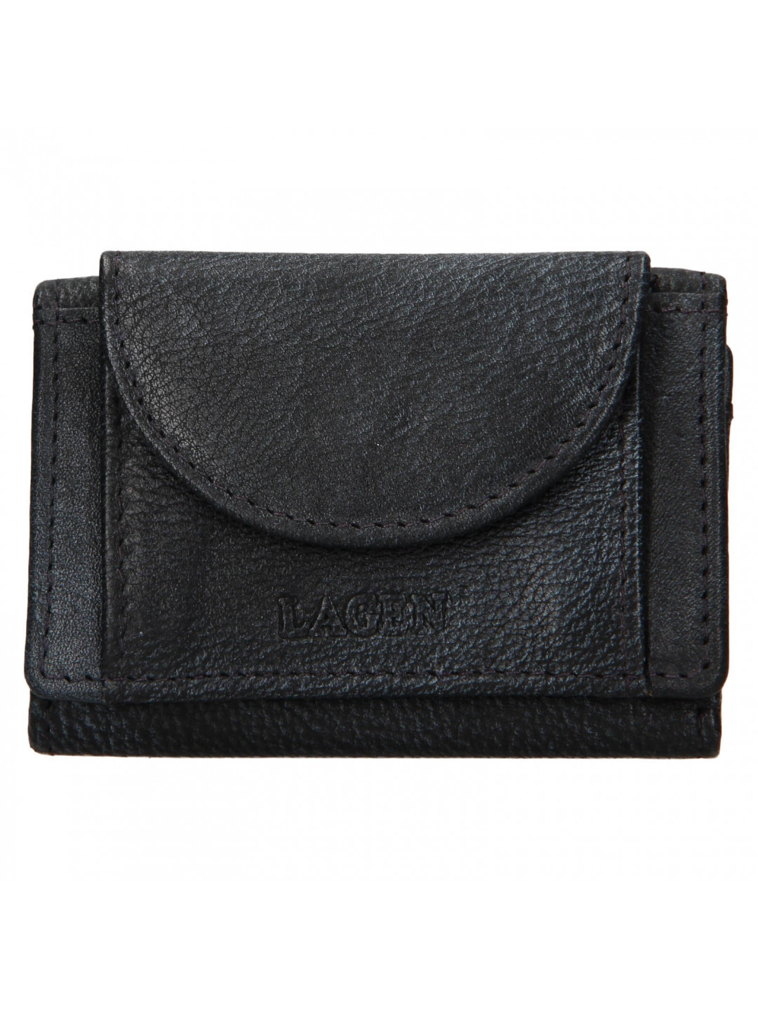 Dámská kožená slim peněženka Lagen Mellba – černo-modrá