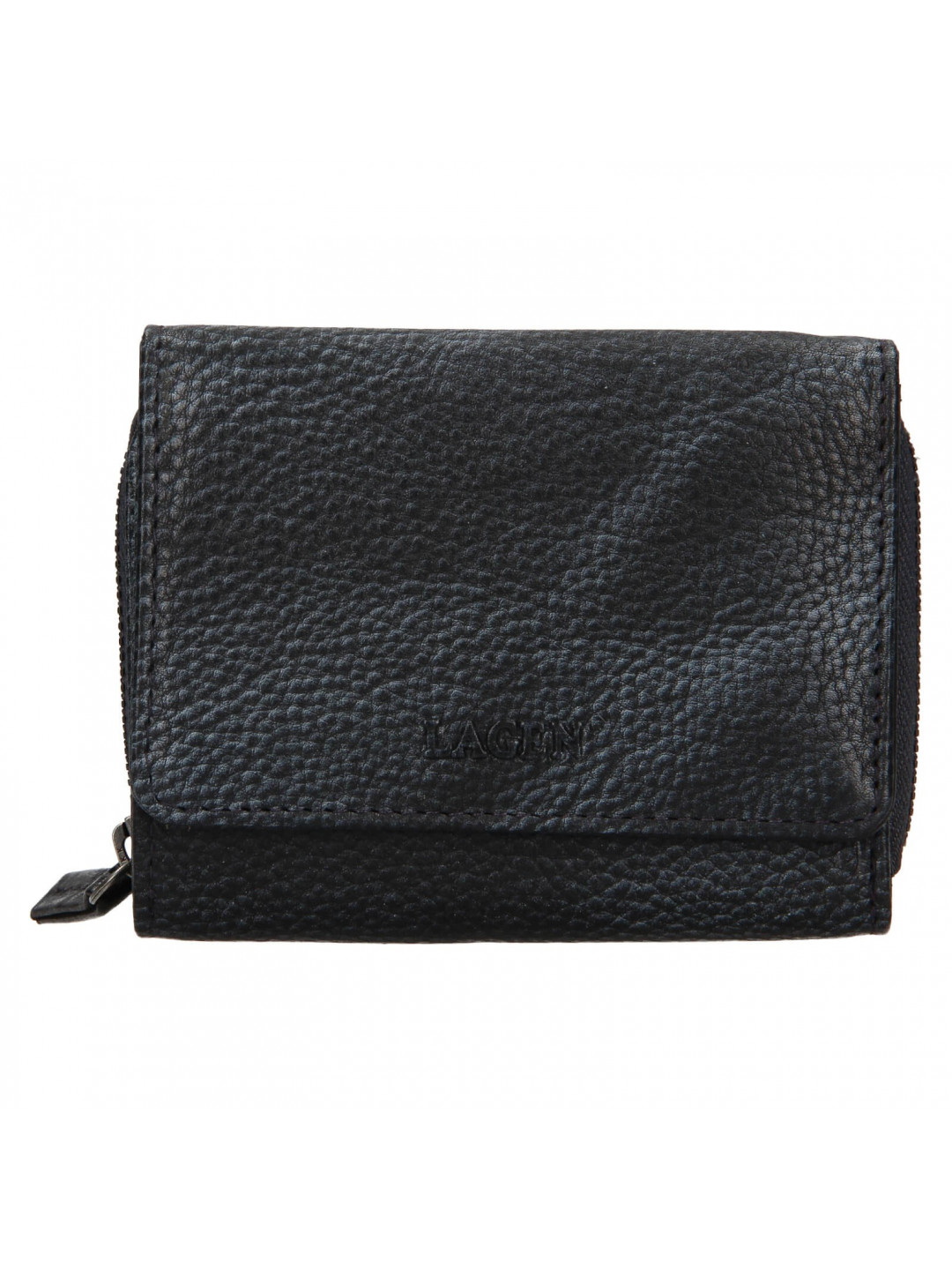 Dámská kožená peněženka Lagen Viola – černo-modrá