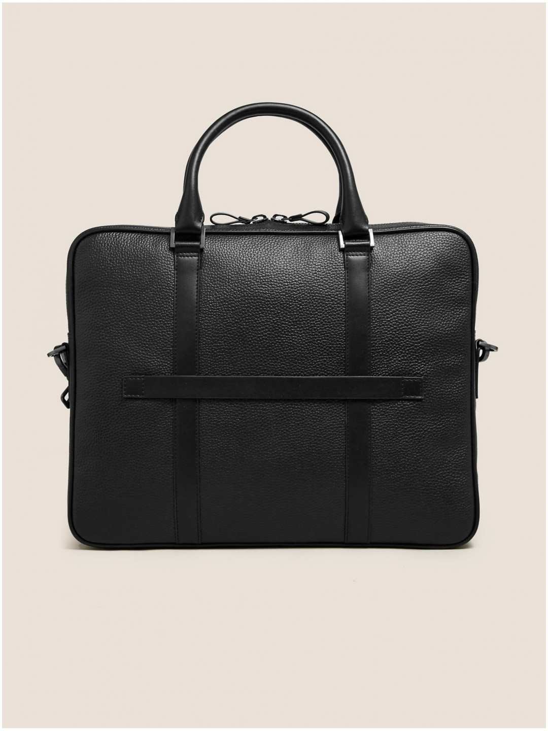 Černá pánská kožená taška na notebook Marks & Spencer